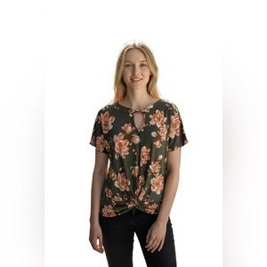 Women Gray floral blouse by Expresso Los Angeles. XL. NWT.